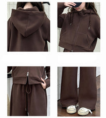 WZH191124-2 ترينج شتوي تقيل مبطن فرو (جكيت+ بنطلون)