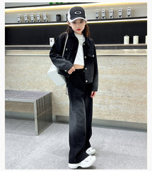 WZH191124-18 طقم جينز قطعتين ( جكيت + بنطلون)