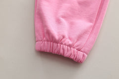 SSN040924-17 طقم بناتي ربيعي خريفي قطن دافي قطعتين ( بلوزة + بنطلون)