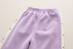 SSN040924-7 طقم بناتي قطن دافي خريفي ربيعي 3 قطع ( جكيت + بنطلون + حقيبة )