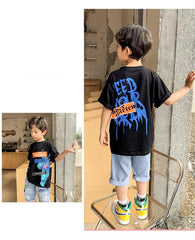 FU14042024-27 طقم ولادي قطعتين ( بلوزة + شورت)