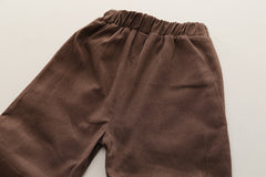 SSX220824-138 طقم ولادي خريفي ربيعي 3 قطع ( قميص + فست صوف + بنطلون كتان)