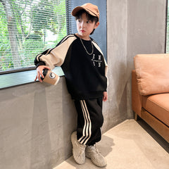 WZH301124-50 بدلة سبورت قطنية ربيعي خريفي قطعتين ( بلوزة + بنطلون)