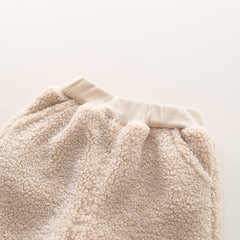 SSX220824-55 طقم ولادي شتوي تقيل مبطن فرو بالكامل 3 قطع ( بلوزة + بنطلون + قفازات)