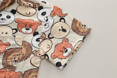 SSX220824-2 طقم صيفي قطعتين ( قميص + شورت)