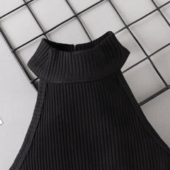 EU120424-5 طقم بناتي قطعتين (بلوزة + تنورة + حزام خصر مع حقيبة كروهات)