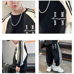 WZH301124-50 بدلة سبورت قطنية ربيعي خريفي قطعتين ( بلوزة + بنطلون)