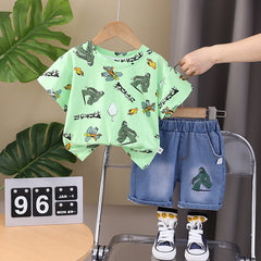 SSX220824-96 طقم صيفي قطعتين ( بلوزة + شورت)