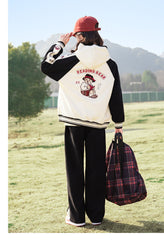 RM090424-3 بدلة سبورت قطني بناتي 3 قطع ( بلوزة + جكيت + بنطلون )