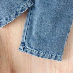 EU120424-36 طقم بناتي صيفي 3 قطع ( بلوزة + بنطلون جينز + حقيبة)