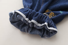 SSN040924-4 طقم جينز ولادي خريفي ربيعي 3 قطع ( بلوزة قطن + جكيت جينز + بنطلون جينز )