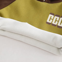 SSX220824-57 طقم ولادي شتوي تقيل مبطن فرو بالكامل قطعتين ( بلوزة + بنطلون)