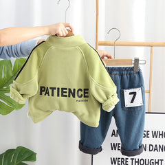 SSN040924-14 طقم شتوي تقيل مبطن بالكامل ( جكيت + بنطلون جينز مبطن )