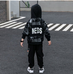 RM1227-08 طقم جينز ولادي قطعتين ( جكيت + بنطلون )