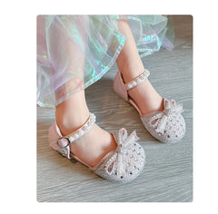 WDY260924-3 صندل بناتي مزين بالدانتيل والستراس واللولو