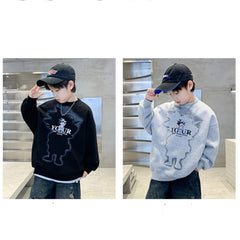 WZH301124-25 بلوزة شتوية تقيلة مبطنة فرو تقيل