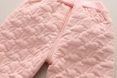 SSN040924-27 طقم بناتي شتوي قطعتين مبطن فرو بالكامل ( بلوزة + بنطلون)