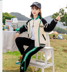 HBC040924-10 طقم بناتي شتوي مبطن فرو قطعتين ( جكيت + بنطلون)