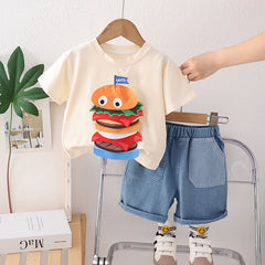 SSX220824-68 طقم ولادي قطعتين ( بلوزة + شورت)