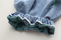 RM0608-22 طقم ولادي 3 قطع ( بلوزة + جكيت + بنطلون جينز )