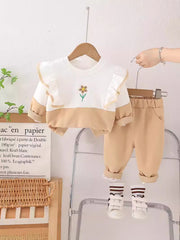 SSN040924-37  SSX220824-115 طقم بناتي قطن 100% ربيعي خريفي قطعتين ( بلوزة + بنطلون )