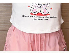 FU14042024-24 طقم بناتي صيفي قطعتين ( بلوزة + بنطلون)