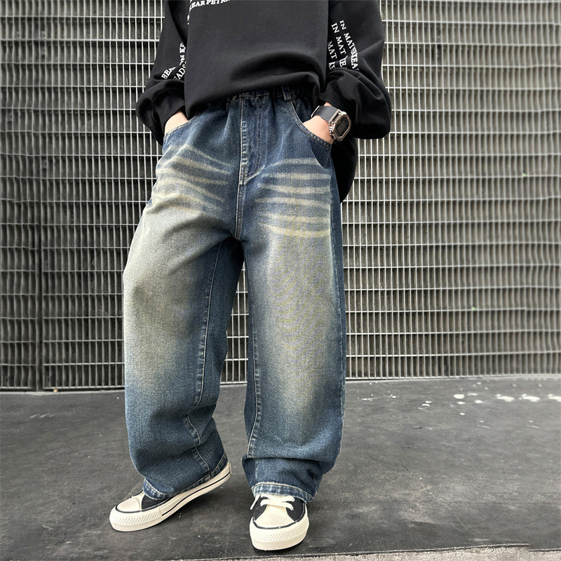 WZH301124-33 بنطلون جينز قصة عريضة