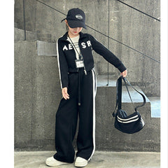 WZH191124-22 بدلة سبورت قطن خريفي قطعتين ( بلوزة + بنطلون) نخب أول