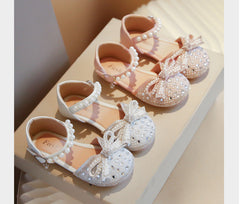 WDY260924-3 صندل بناتي مزين بالدانتيل والستراس واللولو