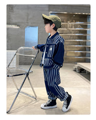 RM1227-16 طقم جينز ولادي قطعتين ( جكيت + بنطلون )