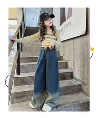 RM150424-17  طقم بناتي ربيعي قطعتين (بلوزة + بنطلون )