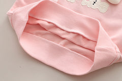 SSN040924-49 طقم بناتي ربيعي خريفي قطعتين ( بلوزة قطن دافي+ بنطلون جينز )