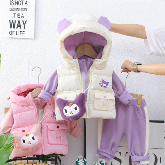 SSN040924-1 طقم شتوي 4 قطع تقيل ( جكيت + فست نفخ + بنطلون + حقيبة)