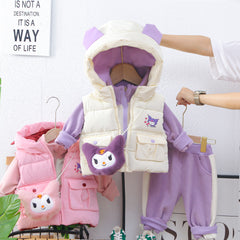 SSN040924-1 طقم شتوي 4 قطع تقيل ( جكيت + فست نفخ + بنطلون + حقيبة)