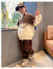 WZH301124-54  ترينج ولادي خريفي شتوي تقيلة قطعتين ( بلوزة + بنطلون)