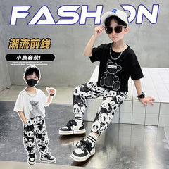 FU14042024-58 طقم صيف بارد قطعتين ( بلوزة + بنطلون)