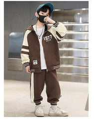 WZS040924-16 طقم سبورت شتوي مبطن فرو بالكامل قطعتين ( جكيت + بنطلون)