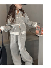 WZH191124-20 بدلة قطنية فخمة قطعتين ( جكيت + بنطلون) ربيعي خريفي