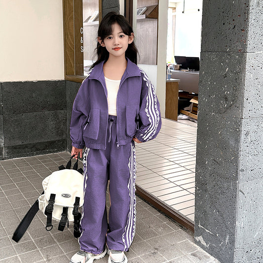 WZH191124-13 سبورت ستان قطعتين ( جكيت + بنطلون) مزينة بالدانتيل