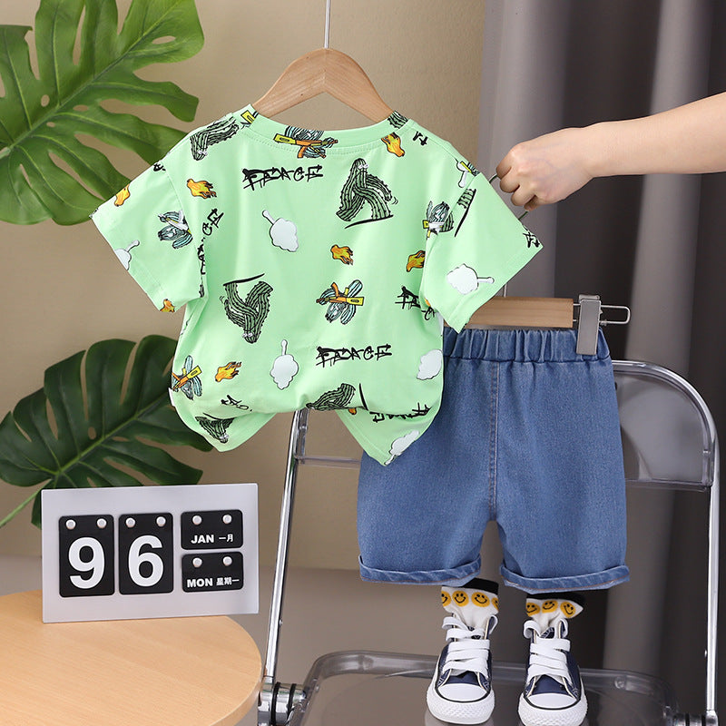 SSX220824-96 طقم صيفي قطعتين ( بلوزة + شورت)