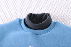 SSX220824-36 طقم ولادي شتوي تقيل مبطن فرو بالكامل قطعتين ( بلوزة + بنطلون)