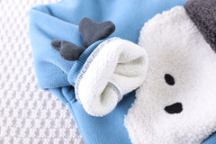 SSX220824-36 طقم ولادي شتوي تقيل مبطن فرو بالكامل قطعتين ( بلوزة + بنطلون)