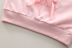 SSN040924-40 طقم بناتي جينز قطعتين ربيعي خريفي ( بلوزة + بنطلون جينز )