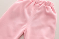 SSN040924-21 طقم بناتي قطن تقيل خريفي ربيعي قطعتين ( بلوزة + بنطلون)