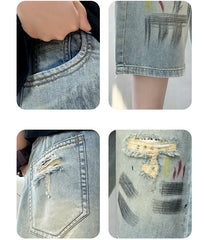 WZH301124-11 شورت جينز ناعم وطويل