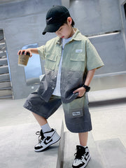 WZH301124-1 طقم صيفي قطعتين ( جكيت + شورت طويل)