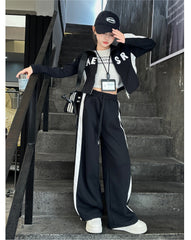 WZH191124-22 بدلة سبورت قطن خريفي قطعتين ( بلوزة + بنطلون) نخب أول