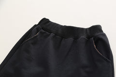 SSN040924-29 طقم بناتي قطن دافي خريفي ربيعي قطعتين ( بلوزة + بنطلون)