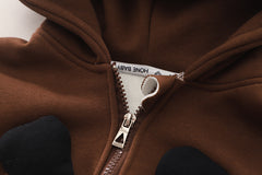 SSX220824-22 طقم باندا ولادي شتوي تقيل مبطن فرو بالكامل قطعتين ( جكيت + بنطلون)