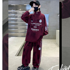 WZH301124-14 ترنج قطن خريفي ربيعي دافي قطعتين ( بلوزة + بنطلون )